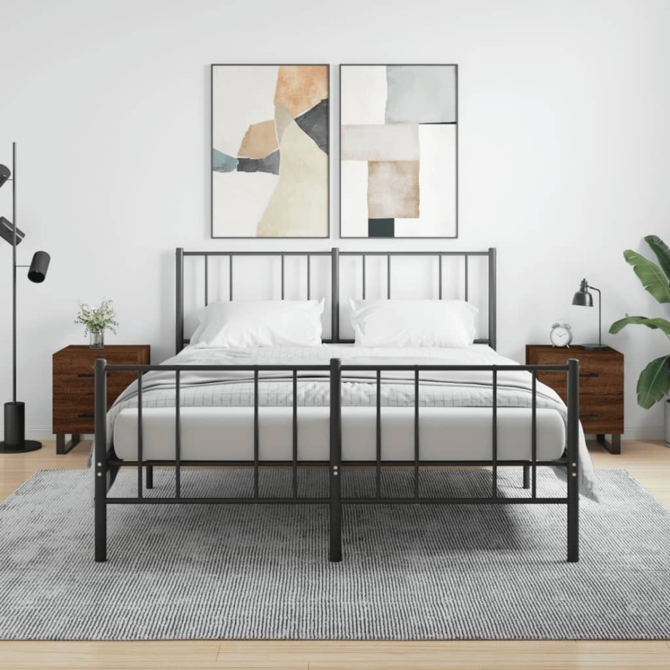 Mesita noche 2 uds madera ingeniería marrón roble 40x35x47,5