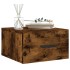 Mesitas de noche de pared 2 uds color roble ahumado 35x35x20