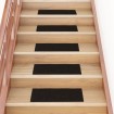 Alfombrilla autoadhesiva escalera 15 uds marrón oscuro 60x25 cm