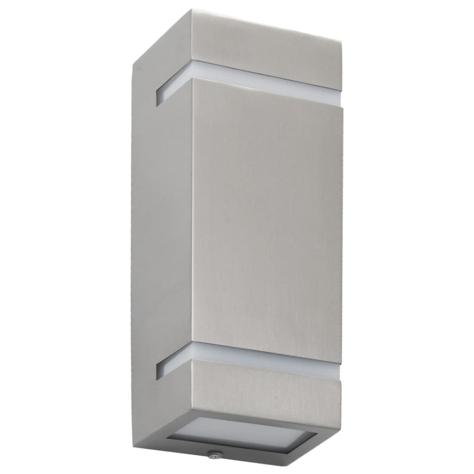 Lámparas de pared de exterior 2 uds 35 W plateado