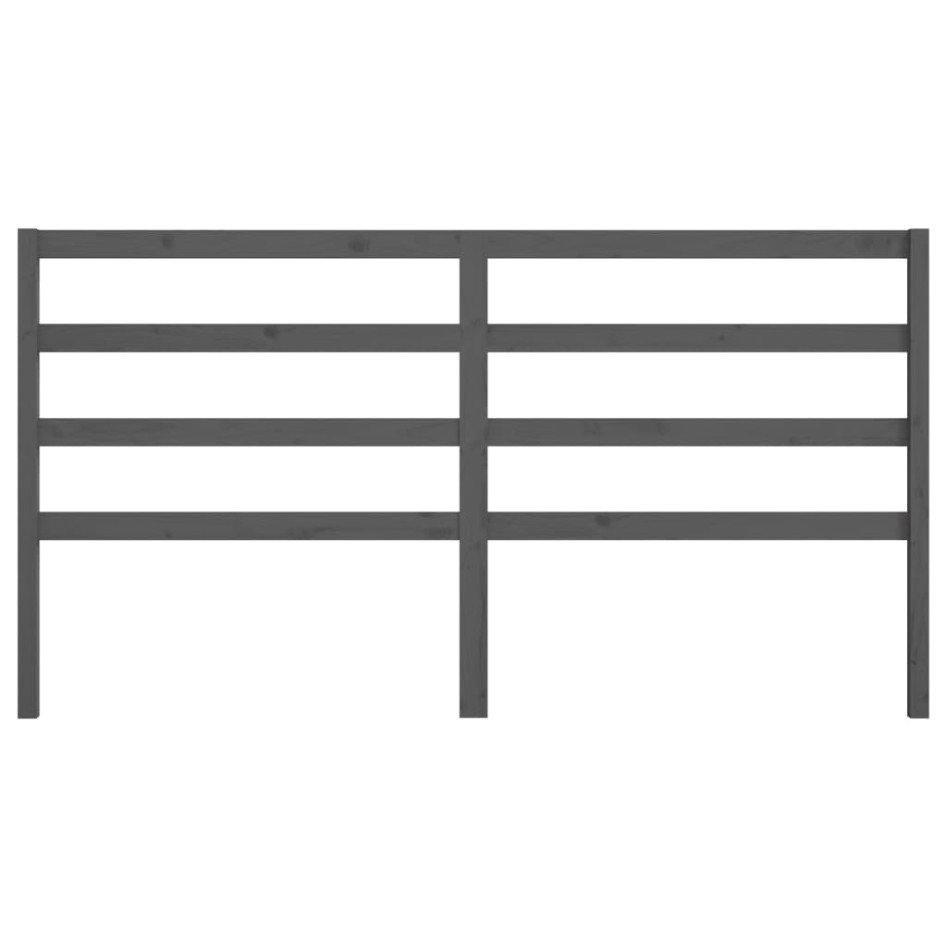 Cabecero de cama madera maciza de pino gris 206x4x100