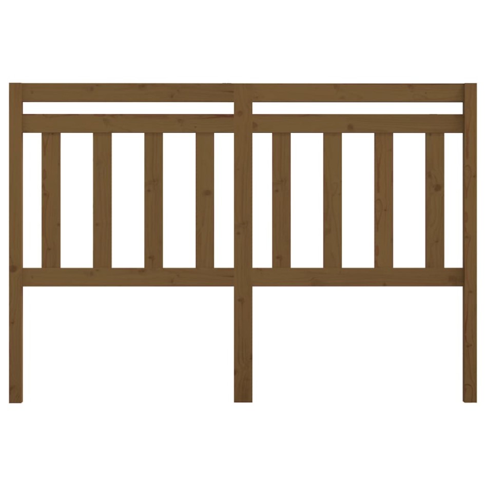 Cabecero de cama madera maciza de pino marrón miel 146x4x100