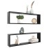 Estantes cubo de pared 2 uds contrachapado negro 100x15x30