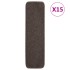 Alfombrillas de escalera 15 uds marrón rectangular 75x20