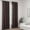 Cortinas opacas ganchos look de lino 2 pzs gris taupe140x245cm