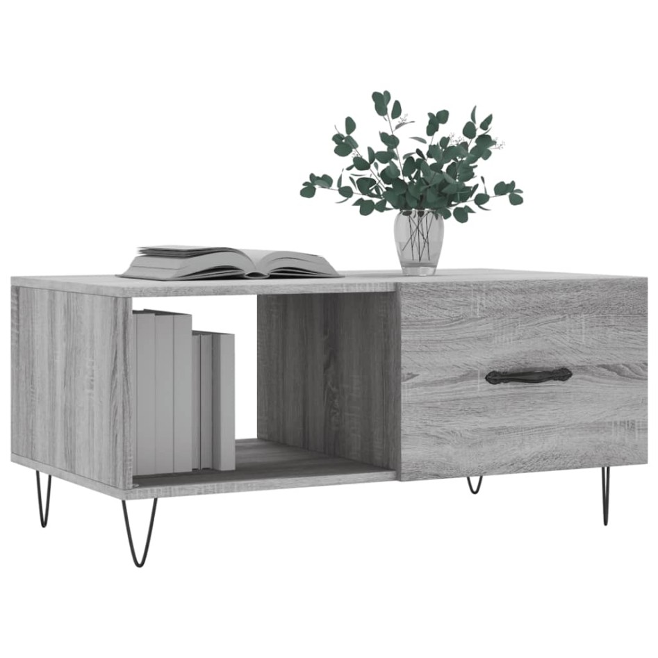 Mesa de centro madera contrachapada gris Sonoma 90x50x40