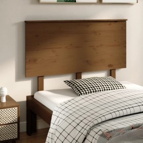 Cabecero de cama madera maciza de pino marrón miel