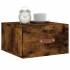Mesitas de noche de pared 2 uds color roble ahumado 35x35x20