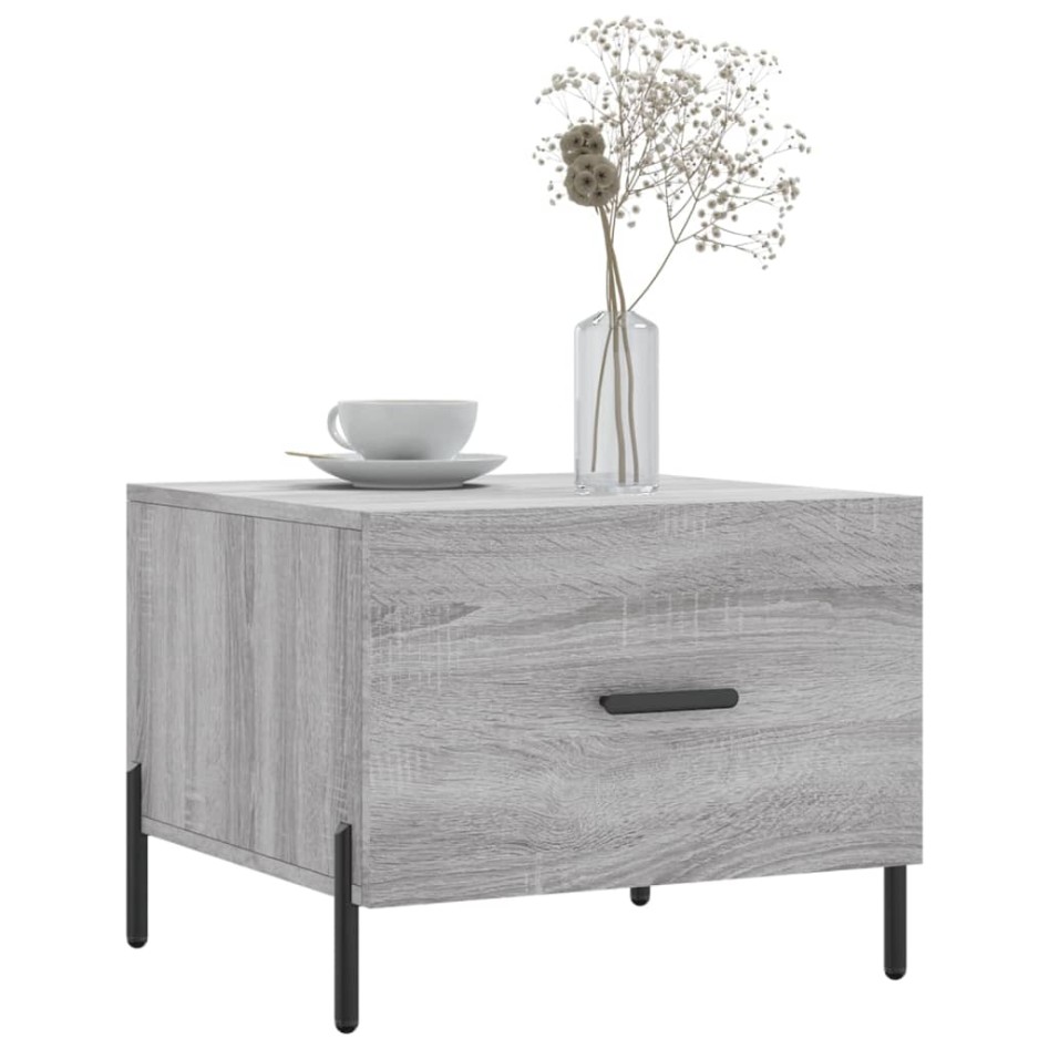 Mesa de centro madera contrachapada gris Sonoma 50x50x40