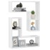 Estantes de pared 2 uds contrachapado blanco brillo 50x15x50