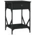 Mesita de noche madera contrachapada negro 40x42x60