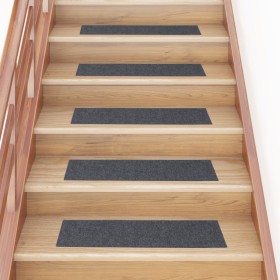 Alfombrilla autoadhesiva escalera 15 uds gris claro 76x20