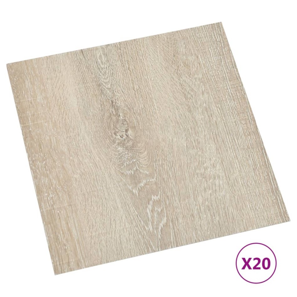 Tarimas de suelo autoadhesivas 20 uds PVC beige 1,86
