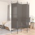 Biombo divisor de 4 paneles de tela gris antracita 160x200