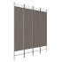 Biombo divisor de 4 paneles de tela gris antracita 160x200