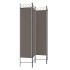 Biombo divisor de 4 paneles de tela gris antracita 160x200