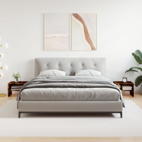 Mesita de noche madera contrachapada roble ahumado 40x30x30