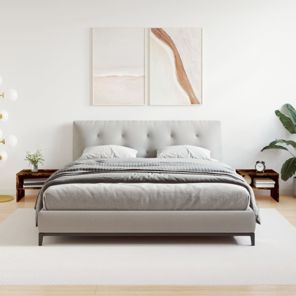 Mesita de noche madera contrachapada roble ahumado 40x30x30