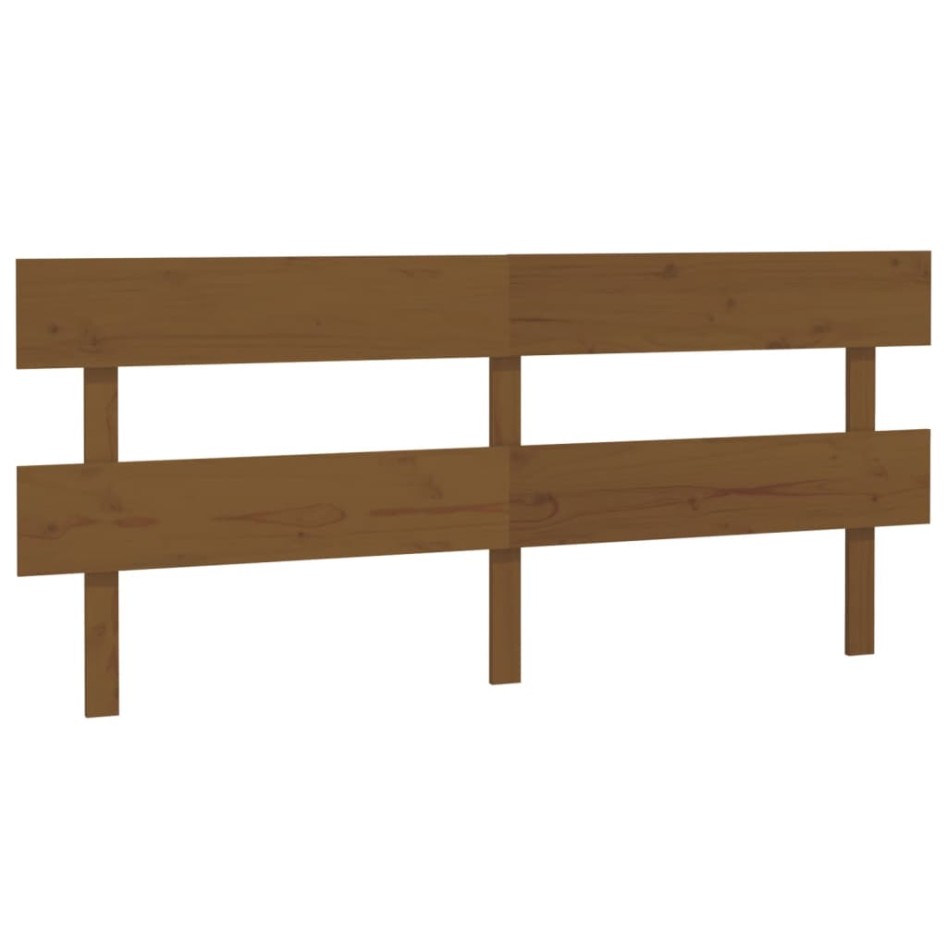 Cabecero de cama madera maciza de pino marrón miel 204x3x81