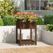 Jardinera de madera maciza de pino marrón 54x54x81 cm