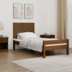 Cabecero cama pared madera maciza pino marrón miel 95,5x3x60 cm
