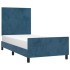 Estructura cama con cabecero terciopelo azul oscuro 100x200