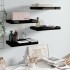 Estante flotante de pared 4 uds MDF negro brillo 40x23x3,8
