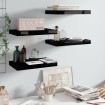 Estante flotante de pared 4 uds MDF negro brillo 40x23x3,8 cm