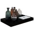 Estante flotante de pared 4 uds MDF negro brillo 40x23x3,8