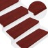 Alfombrilla autoadhesiva de escalera 15 uds rojo 65x24,5x3,5