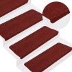 Alfombrilla autoadhesiva de escalera 15 uds rojo 65x24,5x3,5 cm