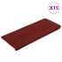 Alfombrilla autoadhesiva de escalera 15 uds rojo 65x24,5x3,5