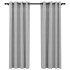 Cortinas opacas con ojales look de lino 2 pzas gris 140x175