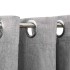 Cortinas opacas con ojales look de lino 2 pzas gris 140x175
