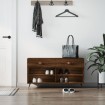 Banco zapatero madera de ingeniería marrón roble 102x35x55 cm