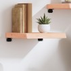 Estante de pared madera maciza roble sin tratar 40x40x(2-6) cm