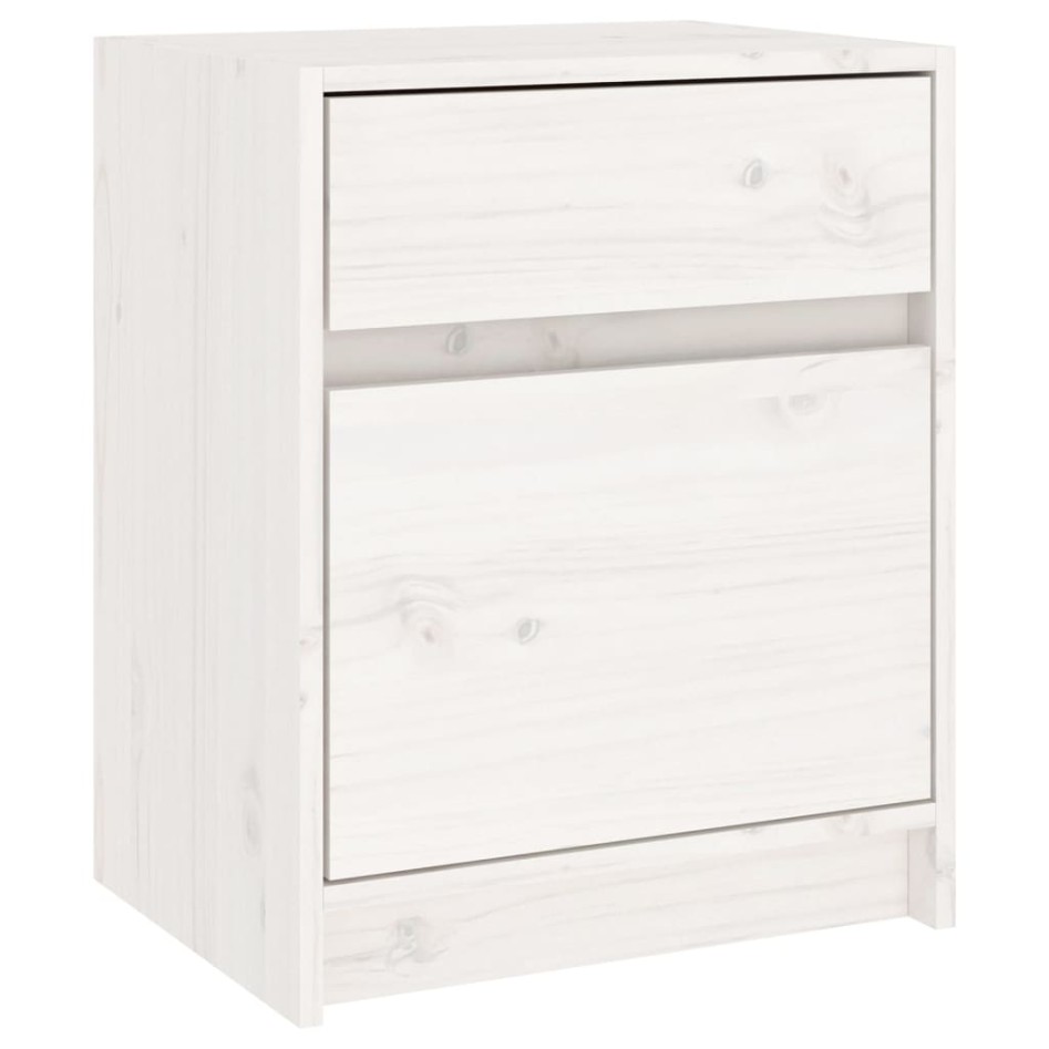 Mesita de noche madera maciza de pino blanca 40x31x50