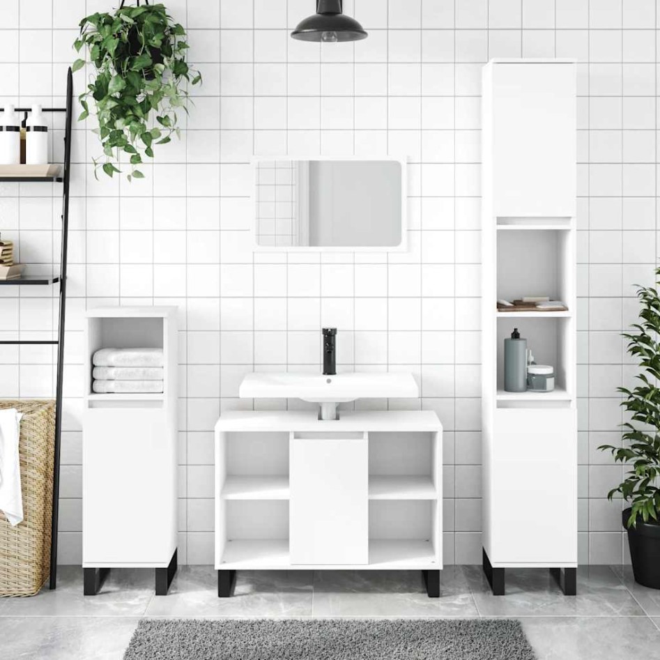 Mueble de baño madera de ingeniería blanco 80x33x60