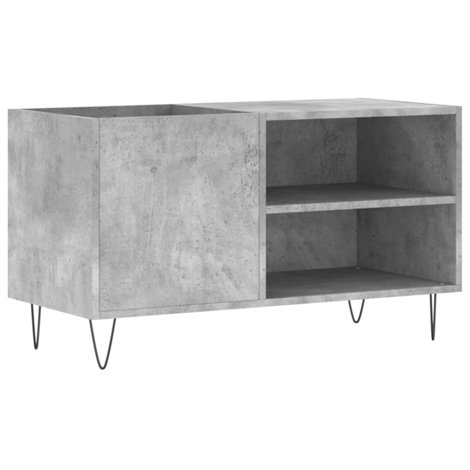 Mueble de discos madera de ingeniería gris hormigón 85x38x48