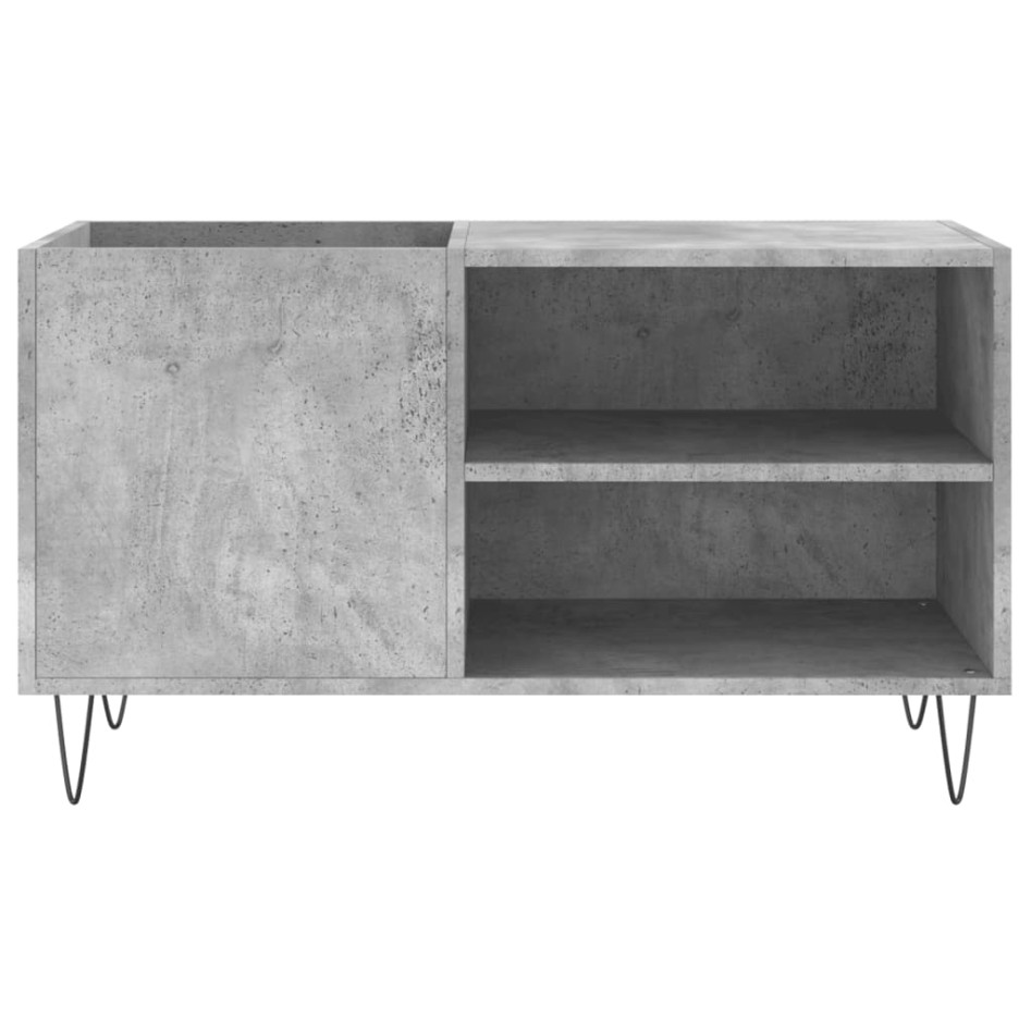 Mueble de discos madera de ingeniería gris hormigón 85x38x48