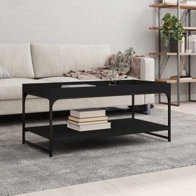 Mesa de centro madera de ingeniería negro 100x49x45