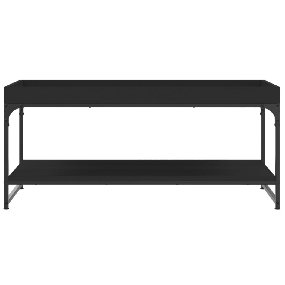 Mesa de centro madera de ingeniería negro 100x49x45