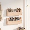 Estantes para zapatos de pared 2 uds madera de pino 59x9x23 cm