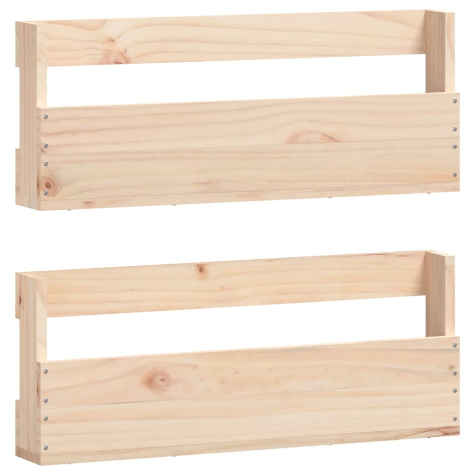 Estantes para zapatos de pared 2 uds madera de pino 59x9x23
