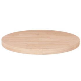 Superficie de mesa redonda madera de roble sin tratar