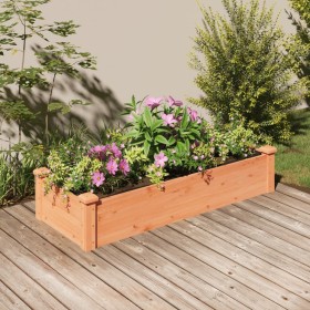 Jardinera arriate forro madera maciza abeto marrón 120x45x25