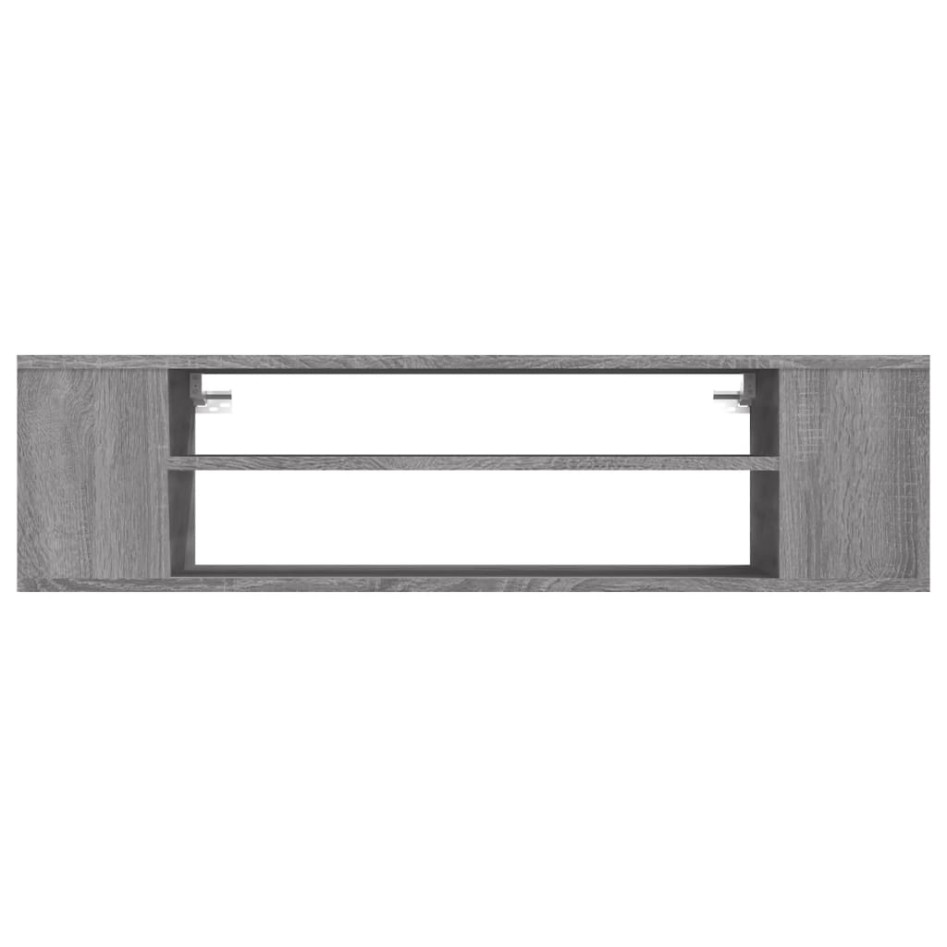 Mueble de TV colgante madera contrachapada gris 100x30x26,5