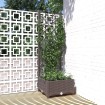 Jardinera con enrejado PP marrón 40x40x121,5 cm