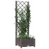 Jardinera con enrejado PP marrón 40x40x121,5