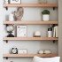 Estante de pared madera roble tratada marrón claro 100x10x6